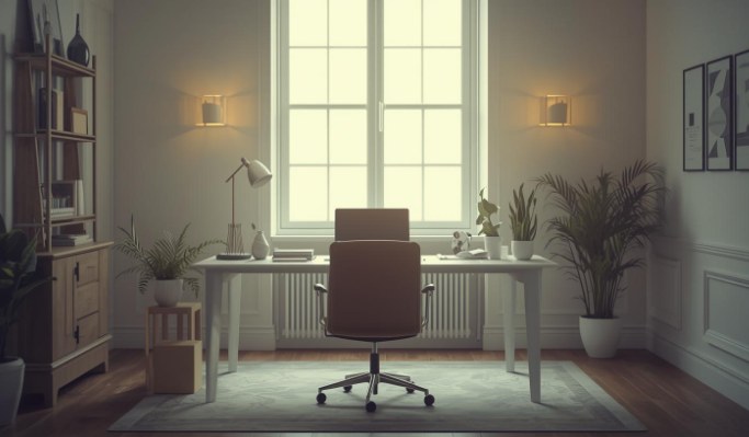 Bright, organized home office